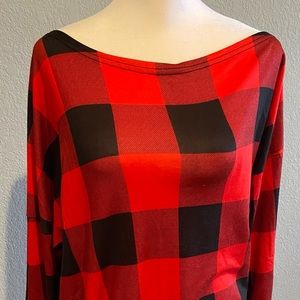 Red/Black Plaid Tunic, Size Small